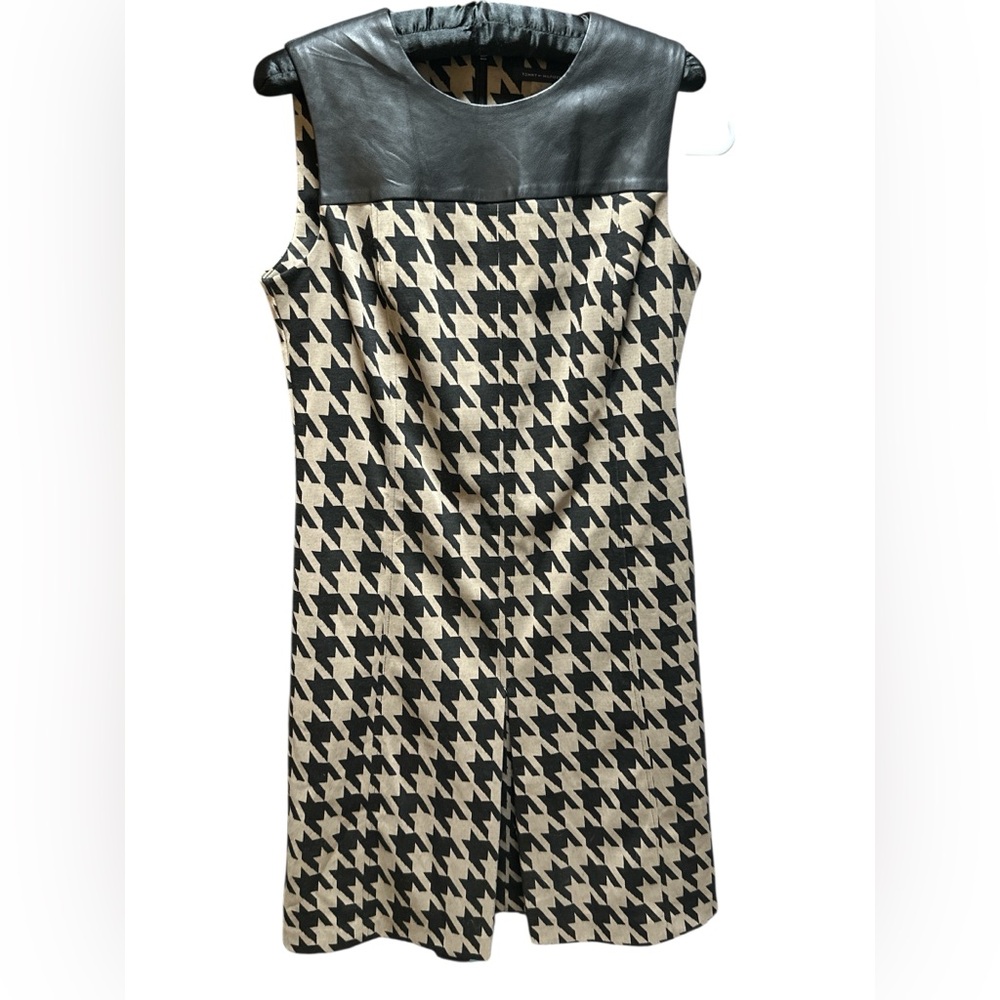 NWTโ Houndstooth Faux Leather Sheath Dress